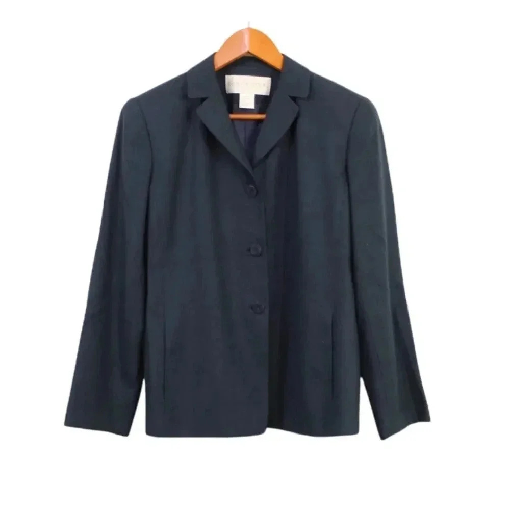 Doncaster navy silk lined blazer size 10 petite